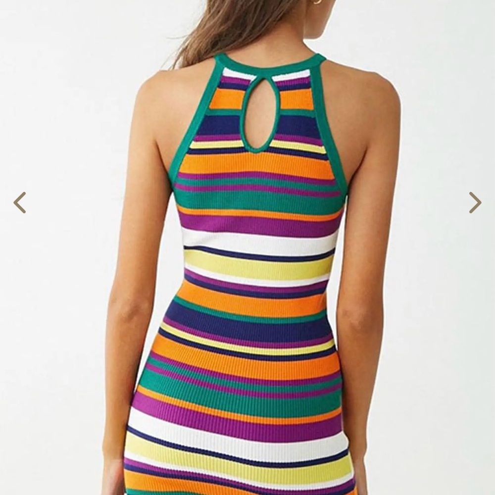 Forever 21 Colorful Striped Midi Sweater Dress - Picture 2 of 7